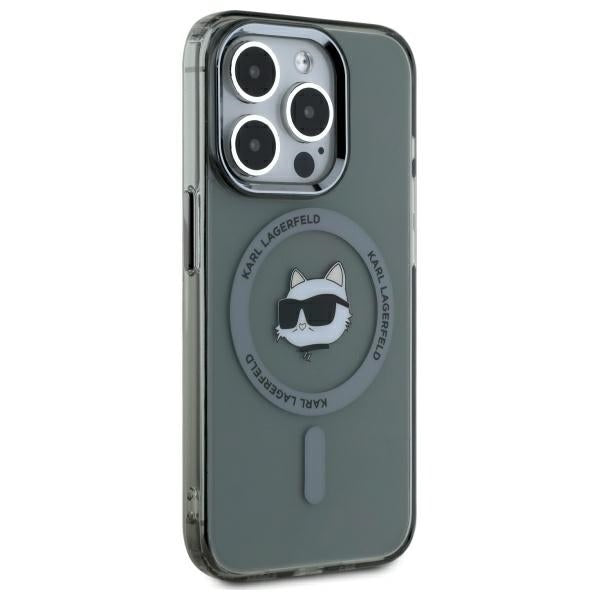 Karl Lagerfeld KLHMP15XHLSCHK iPhone 15 Pro Max 6.7" black/black hardcase IML Metal Choupette Head MagSafe