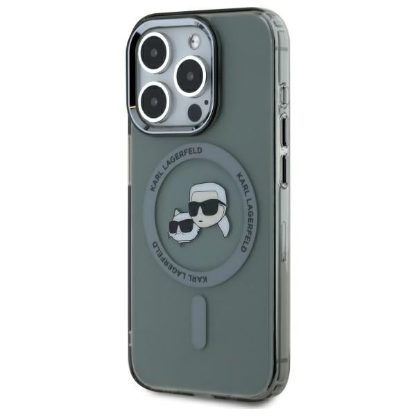Karl Lagerfeld KLHMP15XHLSKCK iPhone 15 Pro Max 6.7" black/black hardcase IML Metal Karl&amp;Choupette Head MagSafe