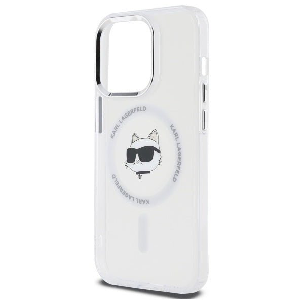 Karl Lagerfeld IML Metal Choupette Head MagSafe iPhone 13 Case - White
