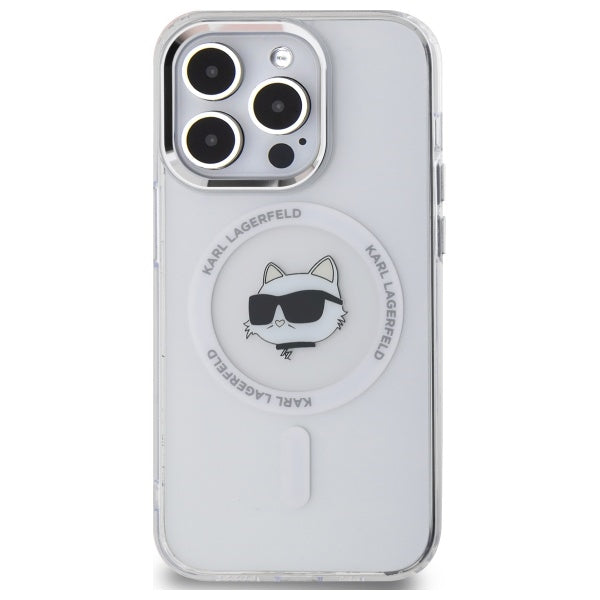 Karl Lagerfeld IML Metal Choupette Head MagSafe iPhone 13 Case - White