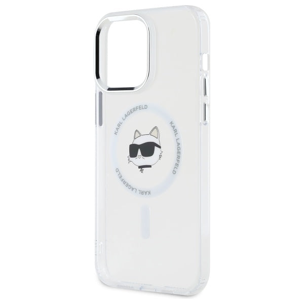 Karl Lagerfeld IML Metal Choupette Head MagSafe iPhone 13 Pro Case - White