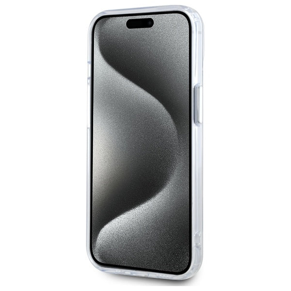 Karl Lagerfeld IML Metal Karl&amp;Choupette Head MagSafe iPhone 15 Case - White