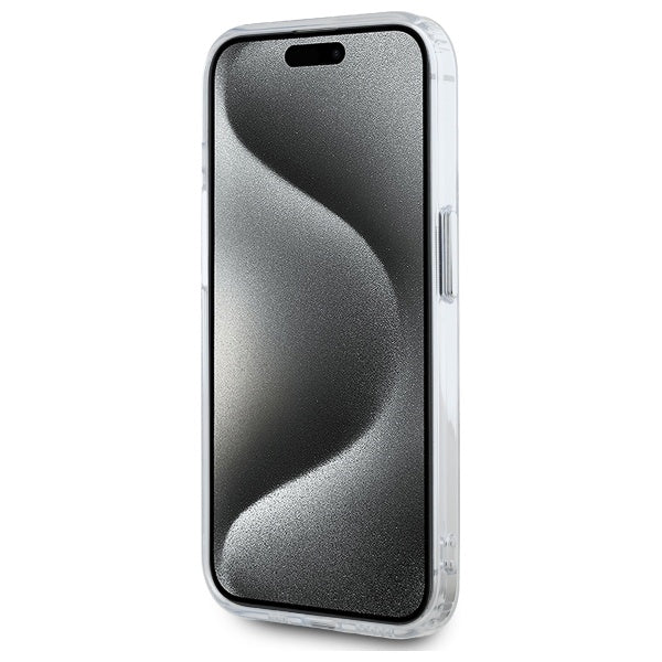 Karl Lagerfeld IML Metal Karl&amp;Choupette Head MagSafe Case for iPhone 15 Pro Max - White