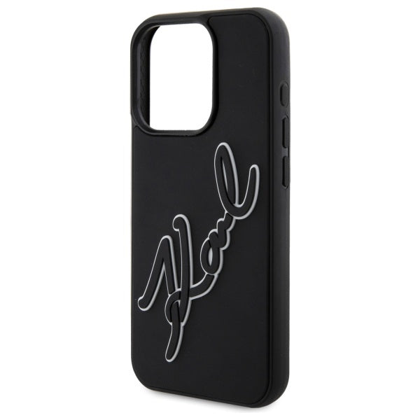 Karl Lagerfeld 3D Rubber Signature case for iPhone 15 Pro - black