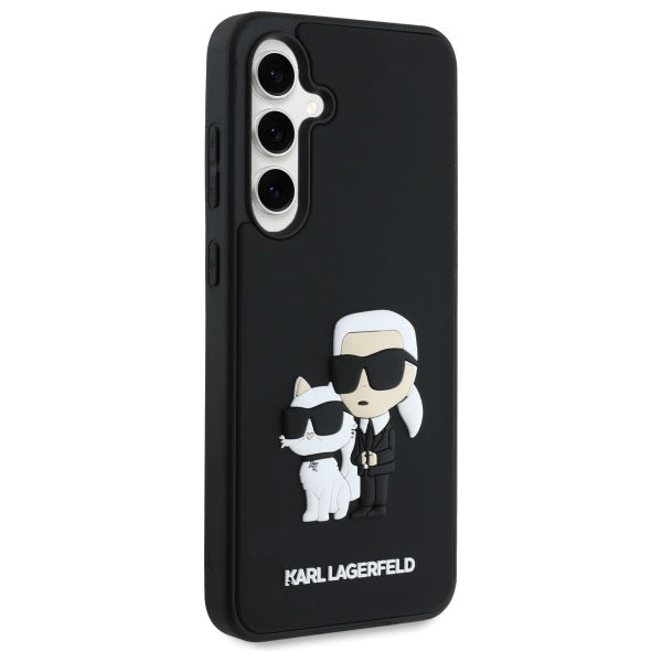 Karl Lagerfeld 3D Rubber Karl&amp;Choupette Case for Samsung Galaxy S24 FE - Black