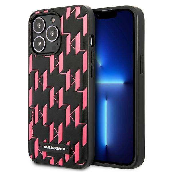 Karl Lagerfeld Monogram Plaque iPhone 13 Pro Max 6.7" Case - Pink