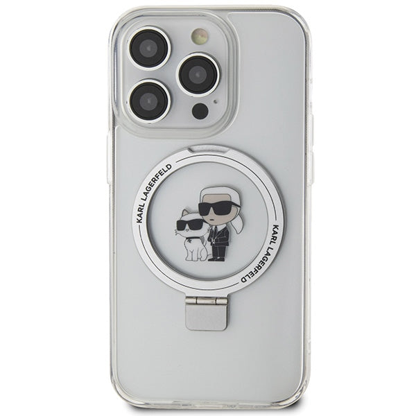 Karl Lagerfeld KLHMP15LHMRSKCH iPhone 15 Pro 6.1" white/white hardcase Ring Stand Karl&amp;Choupette MagSafe
