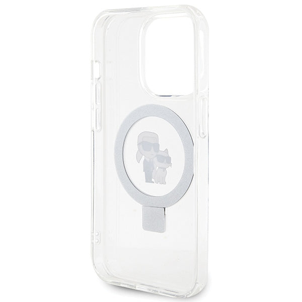 Karl Lagerfeld KLHMP15LHMRSKCH iPhone 15 Pro 6.1" white/white hardcase Ring Stand Karl&Choupette MagSafe