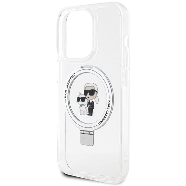 Karl Lagerfeld KLHMP15LHMRSKCH iPhone 15 Pro 6.1" white/white hardcase Ring Stand Karl&amp;Choupette MagSafe