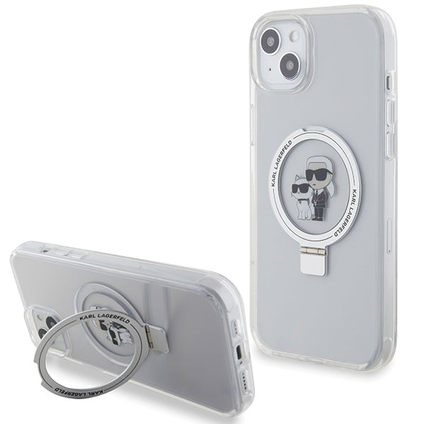 Karl Lagerfeld KLHMP15MHMRSKCH iPhone 15 Plus / 14 Plus 6.7" white/white hardcase Ring Stand Karl&amp;Choupette MagSafe