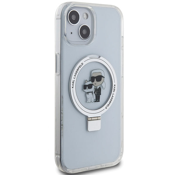 Karl Lagerfeld KLHMP15SHMRSKCH iPhone 15 / 14 / 13 6.1" white/white hardcase Ring Stand Karl&amp;Choupette MagSafe