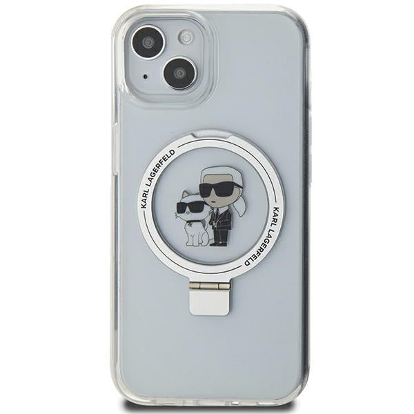Karl Lagerfeld KLHMP15SHMRSKCH iPhone 15 / 14 / 13 6.1" white/white hardcase Ring Stand Karl&amp;Choupette MagSafe