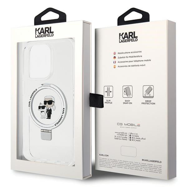 Karl Lagerfeld KLHMP15XHMRSKCH iPhone 15 Pro Max 6.7" white/white hardcase Ring Stand Karl&Choupette MagSafe