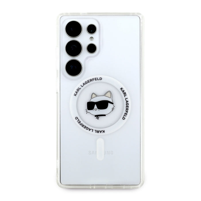 Case Karl Lagerfeld Button Choupette Head Printed Logo MagSafe Samsung Galaxy S25 Ultra white