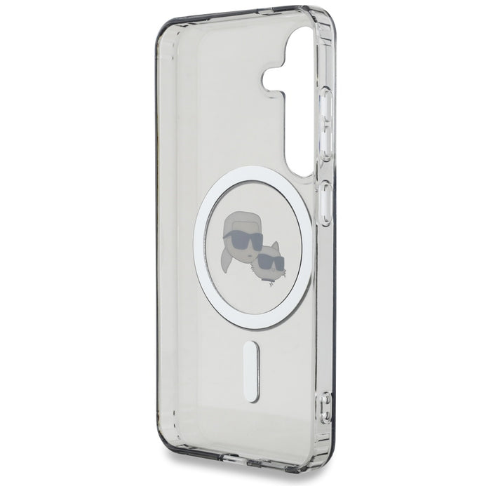 Karl Lagerfeld Button Karl &amp; Choupette Heads Printed Logo MagSafe Samsung Galaxy S25 case black