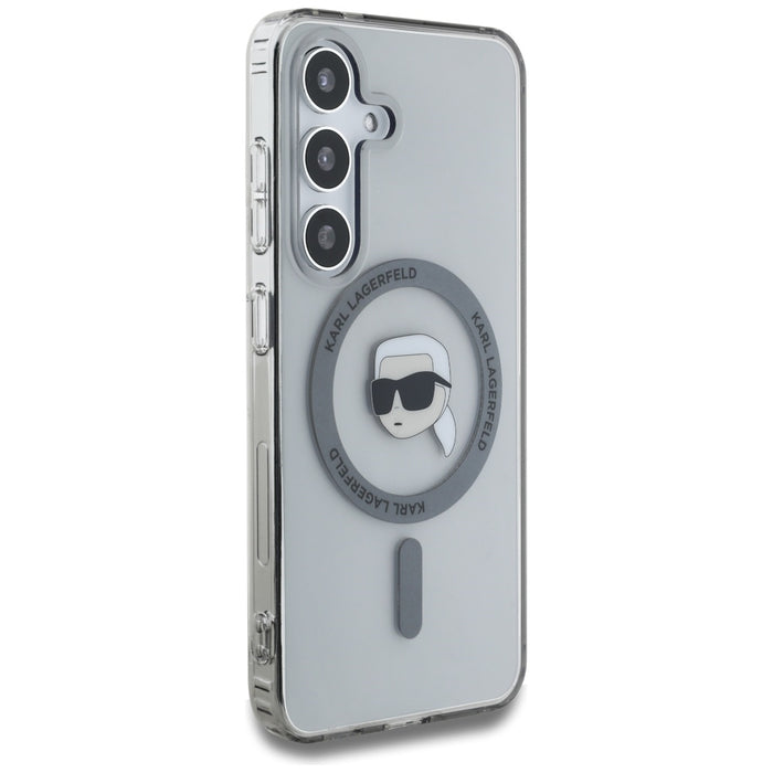 Case Karl Lagerfeld Button Karl Head Printed Logo MagSafe Samsung Galaxy S25 black