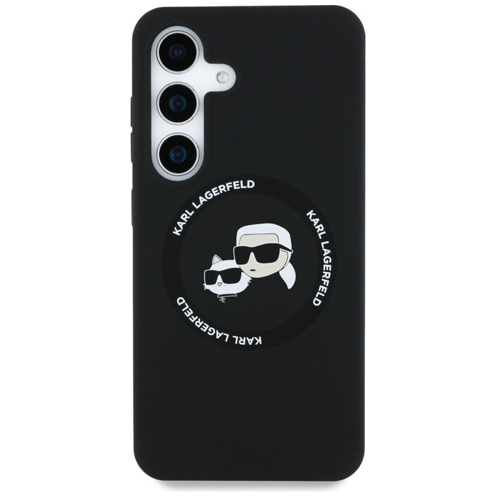 Karl Lagerfeld Silicone Double Heads And Circle MagSafe Samsung Galaxy S25 case black