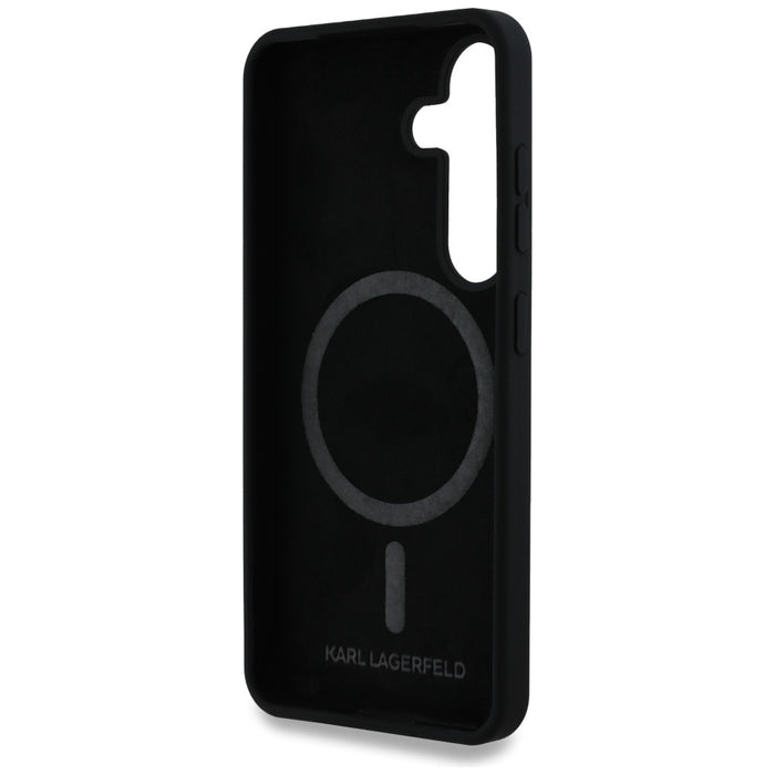 Karl Lagerfeld Silicone Double Heads And Circle MagSafe Samsung Galaxy S25 Plus case black