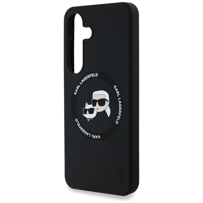 Karl Lagerfeld Silicone Double Heads And Circle MagSafe Samsung Galaxy S25 Plus case black