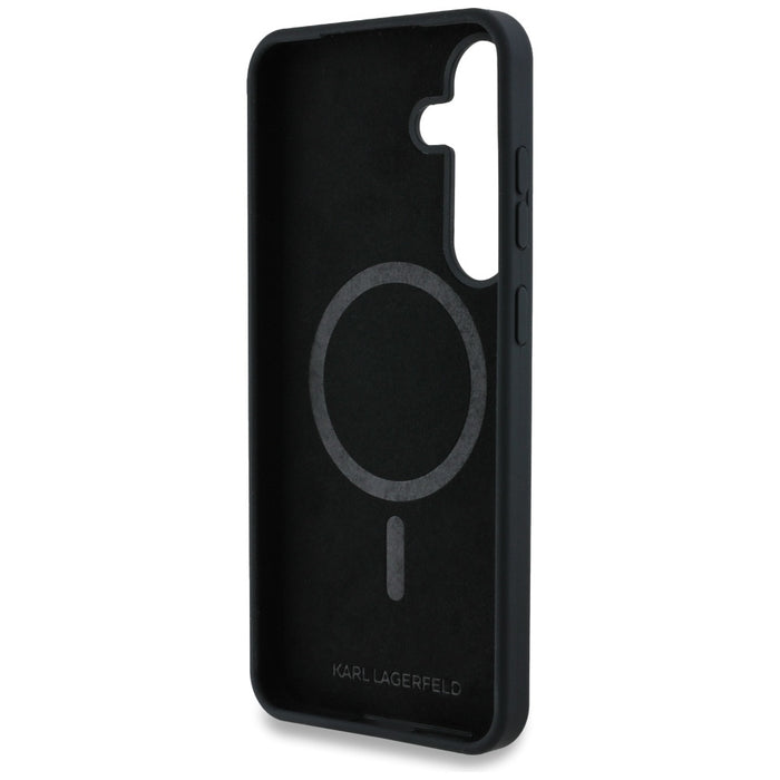 Case Karl Lagerfeld Silicone Graffiti Ikonik Printed Logo MagSafe Samsung Galaxy S25 black