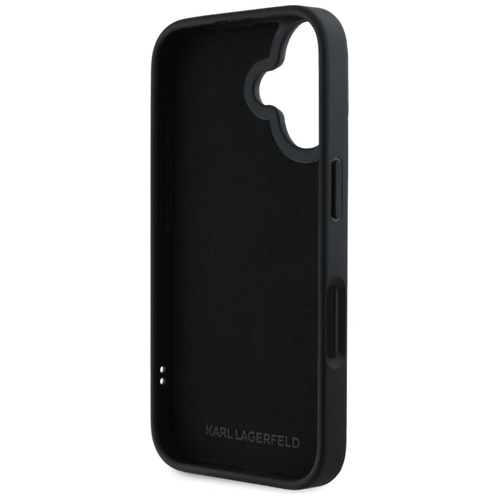 Karl Lagerfeld HC 3D Rubber Double Heads iPhone 16 Case - Black
