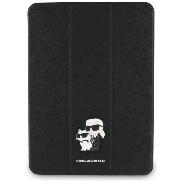 Karl Lagerfeld Saffiano Magnetic Karl &amp; Choupette iPad Pro 11" 2024 Book Cover Case - Black