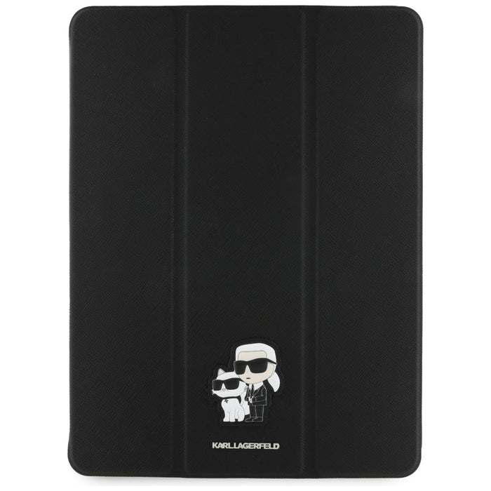 Karl Lagerfeld Saffiano Magnetic Karl &amp; Choupette iPad Pro 13" 2024 Book Cover Case - Black