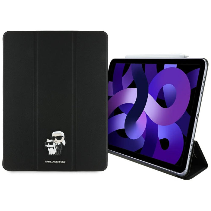 Karl Lagerfeld Saffiano Magnetic Karl &amp; Choupette iPad Air 13" 2024 Book Cover Case - Black