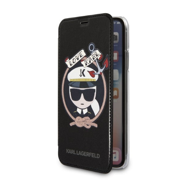 Karl Lagerfeld Signature Glitter iPhone X/Xs Case - Black