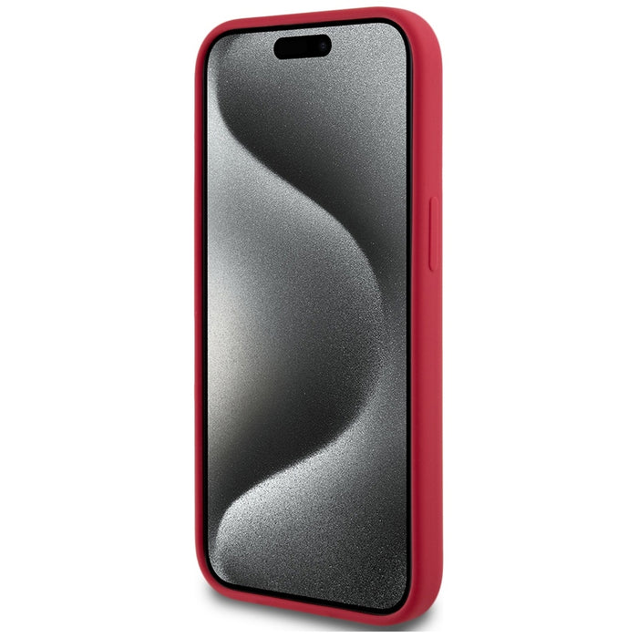 Karl Lagerfeld Silicone Karl&Choupette Heads Ring MagSafe iPhone 15 Case - Red
