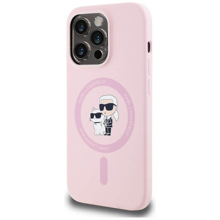 Karl Lagerfeld Silicone Karl&Choupette MagSafe Case for iPhone 14 Pro Max - Pink