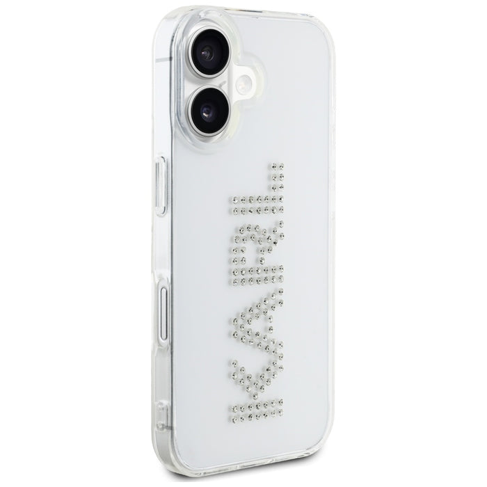 Karl Lagerfeld IML Rhinestones Logo iPhone 16 Case - Transparent