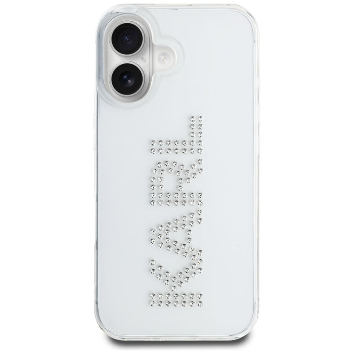 Karl Lagerfeld IML Rhinestones Logo iPhone 16 Case - Transparent