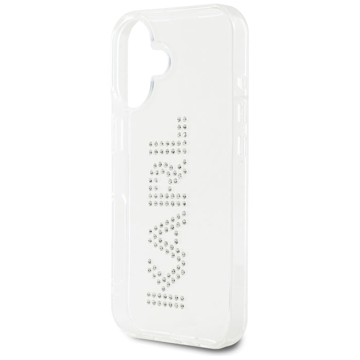 Karl Lagerfeld IML Rhinestones Logo iPhone 16 Case - Transparent