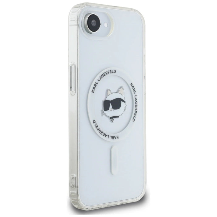 Karl Lagerfeld IML Metal Choupette Head MagSafe iPhone 16e Case - White