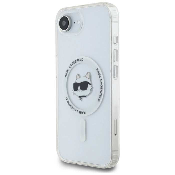 Karl Lagerfeld IML Metal Choupette Head MagSafe iPhone 16e Case - White