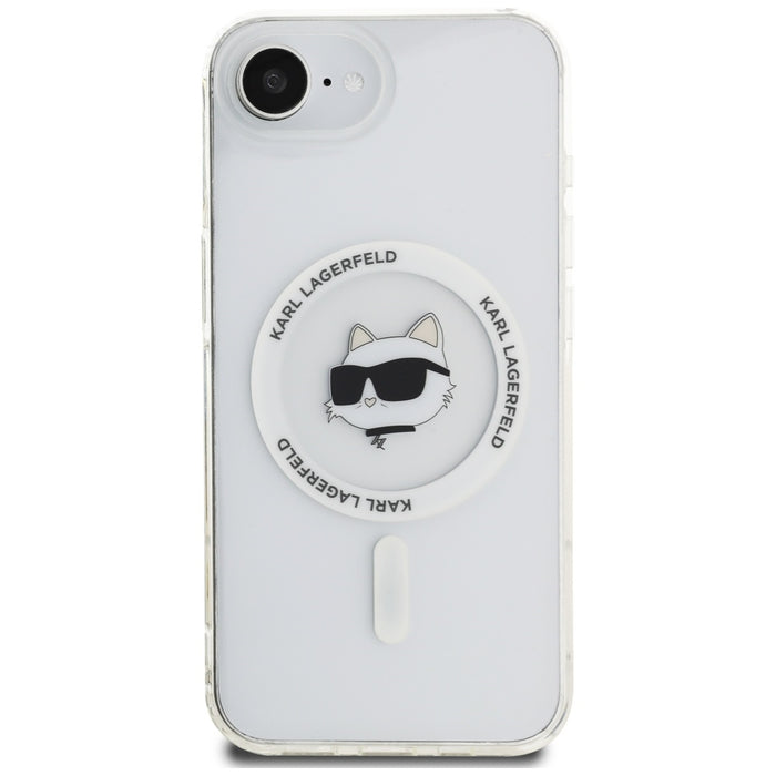 Karl Lagerfeld IML Metal Choupette Head MagSafe iPhone 16e Case - White