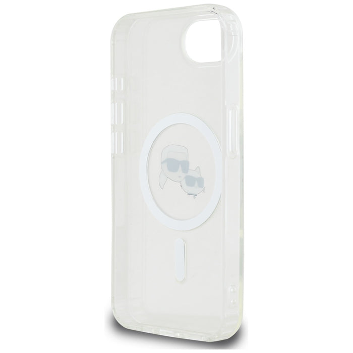 Karl Lagerfeld IML Metal Karl &amp; Choupette Heads MagSafe iPhone 16e Case - White
