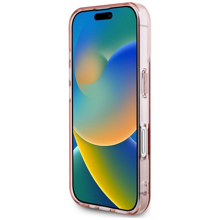 Karl Lagerfeld IML Rhinestones Logo iPhone 16 Case - Pink