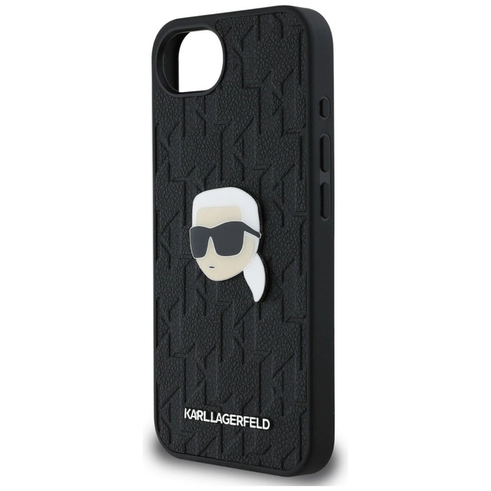 Karl Lagerfeld Monogram Karl Head Pin iPhone 16e Case - Black