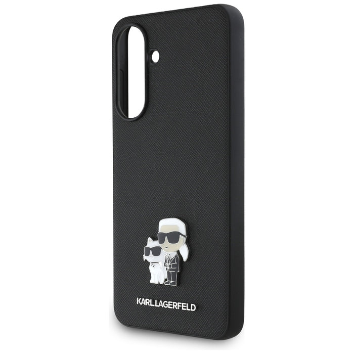 Karl Lagerfeld Saffiano Case w/ K&amp;C Metal Logo for Samsung Galaxy A56 - Black