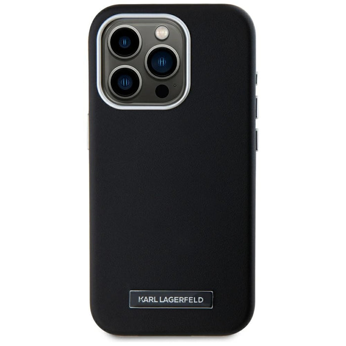 Karl Lagerfeld FW Metal Plate MagSafe iPhone 15 Pro Case - Black