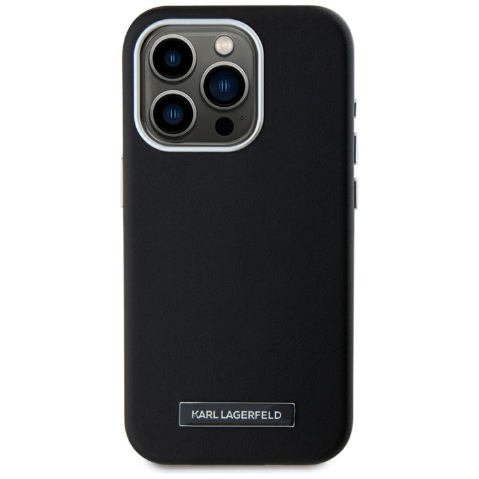 Karl Lagerfeld FW Metal Plate MagSafe iPhone 15 Pro Case - Black