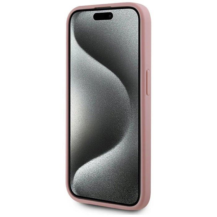 Karl Lagerfeld Wrinkled Metal Signature iPhone 15 Pro Max Case - Pink