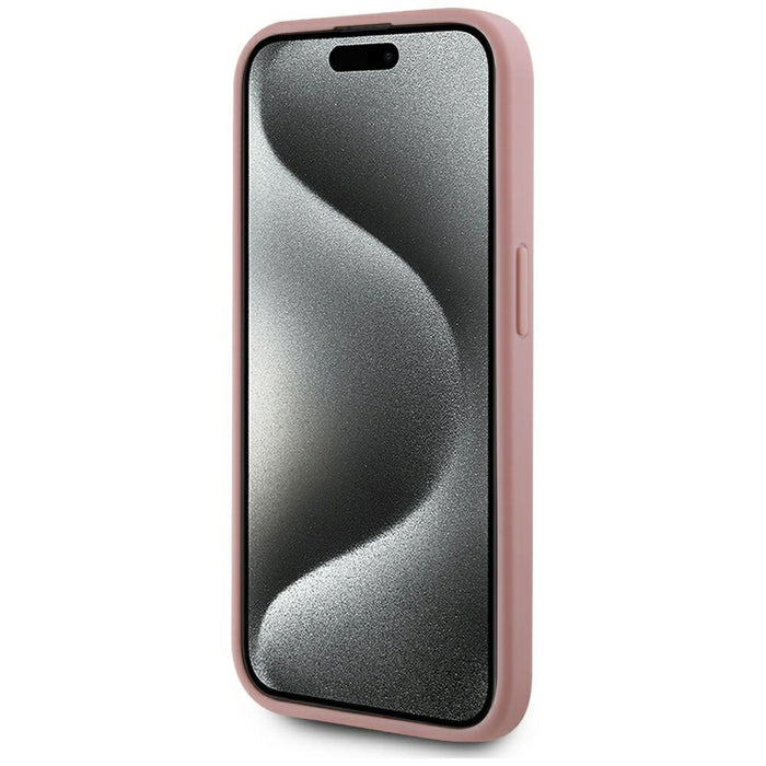 Karl Lagerfeld Wrinkled Metal Signature iPhone 15 Pro Max Case - Pink