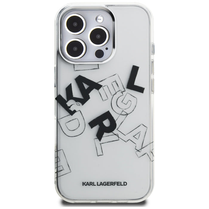 Karl Lagerfeld IML Sketched Graphic Case for iPhone 16 Pro - Clear