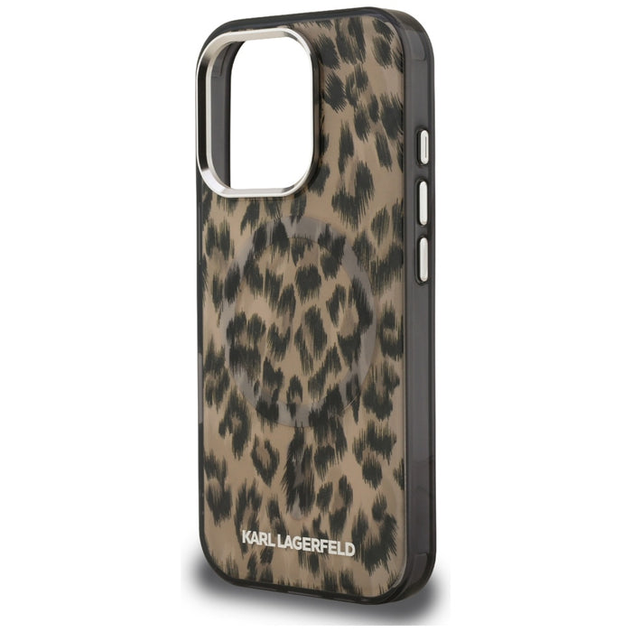 Karl Lagerfeld IML Leopard Pattern MagSafe Case for iPhone 16 Pro Max - Brown