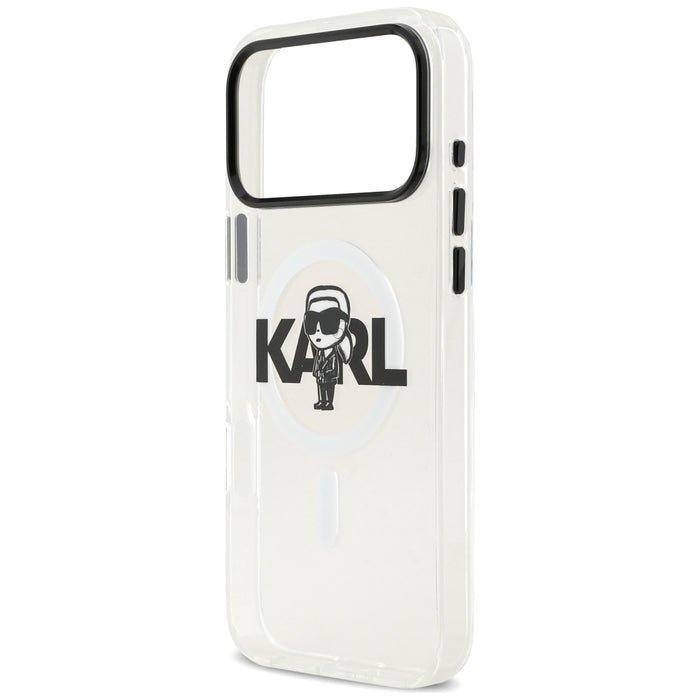 Karl Lagerfeld IML Karl Sketch Logo MagSafe Case for iPhone 17 Pro Max - Transparent