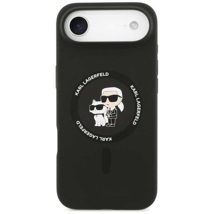 Karl Lagerfeld Silicone Karl&amp;Choupette Ring MagSafe Case for iPhone 17 Air - Black