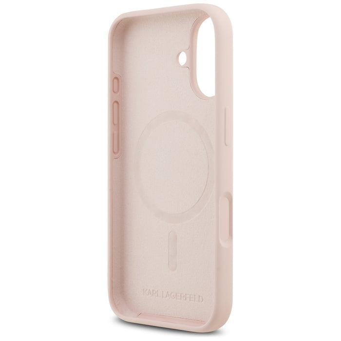 Karl Lagerfeld Silicone Karl&amp;Choupette Ring MagSafe Case for iPhone 17 - Pink